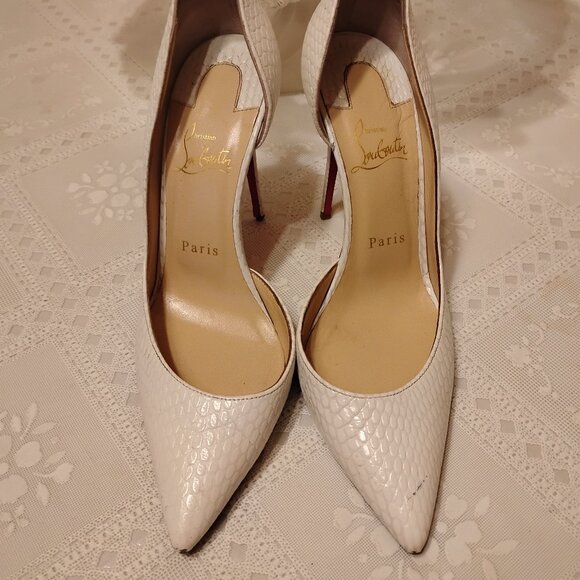 Christian Louboutin Iriza 100 Calfskin Jurassic Bianco (White), 85mm, Size 38 - Picture 3 of 12